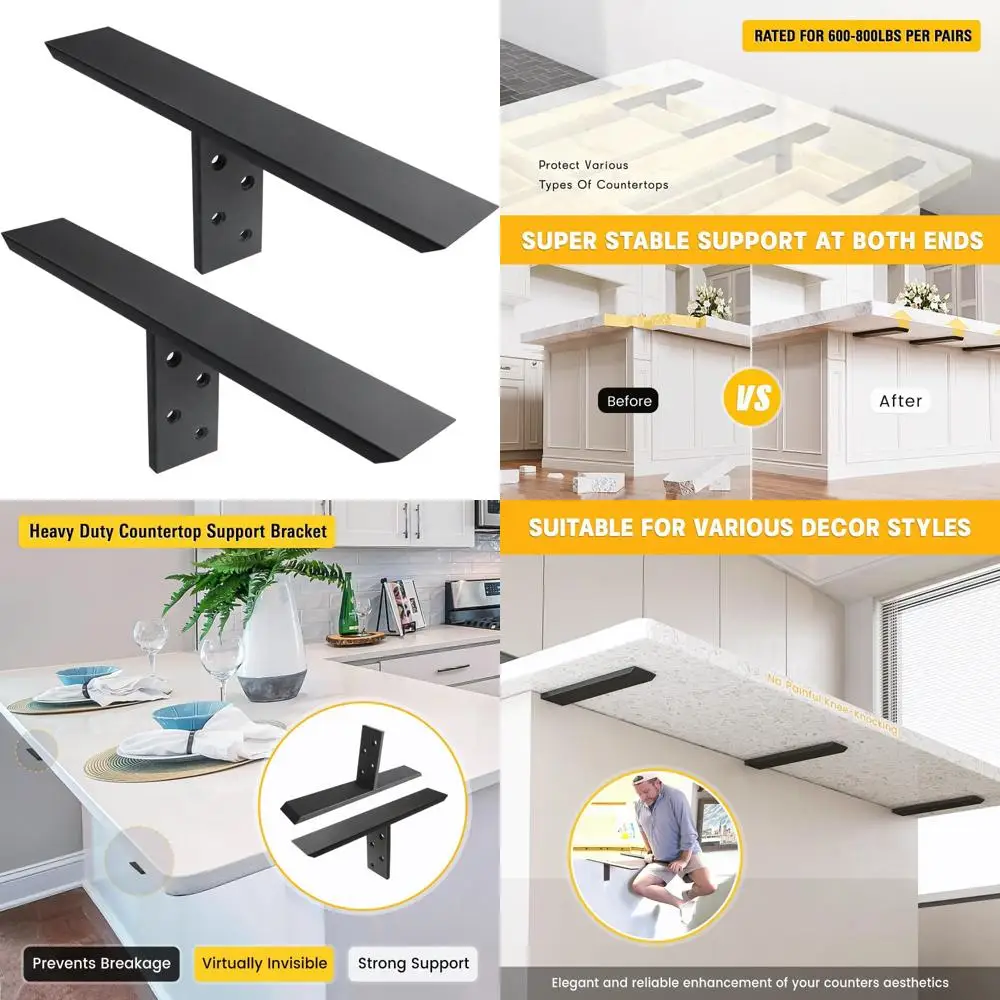 

Heavy Duty Granite Countertop Support Brackets, 16 Inch, 2 Pack for Kitchen Island and Bar Tops