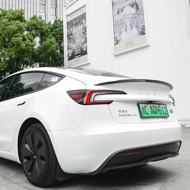 For Tesla Model 3 Highland 2024 UP P Style Performance Design ABS Matt Glossy Carbon Fiber Ducktail Lip Spoiler Wing Accessories