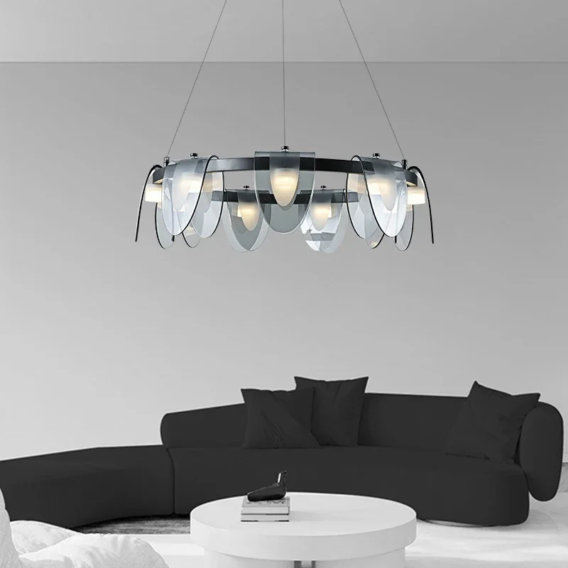 for Dining Table Living Room Simple Scandinavian Glass Chandelier for Bar Kitchen Island Home Modern Glass Black Pendant Light