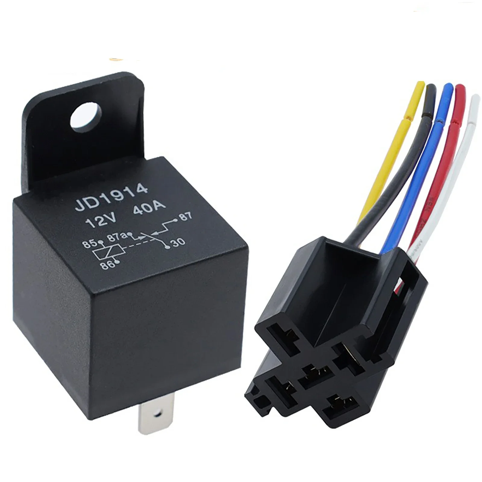 5PCS Car 5-Pin 40A Relay Long Life Automotive Relays Normally Open DC Waterproof 12V/24V Relay for Head Light Air Conditioner