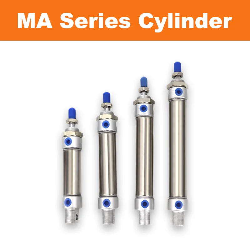 

MA Series Mini Pneumatic Air Cylinder Double Acting Stainless Steel Cylinder 16/20/25/32/40mm 25-500mm Stroke