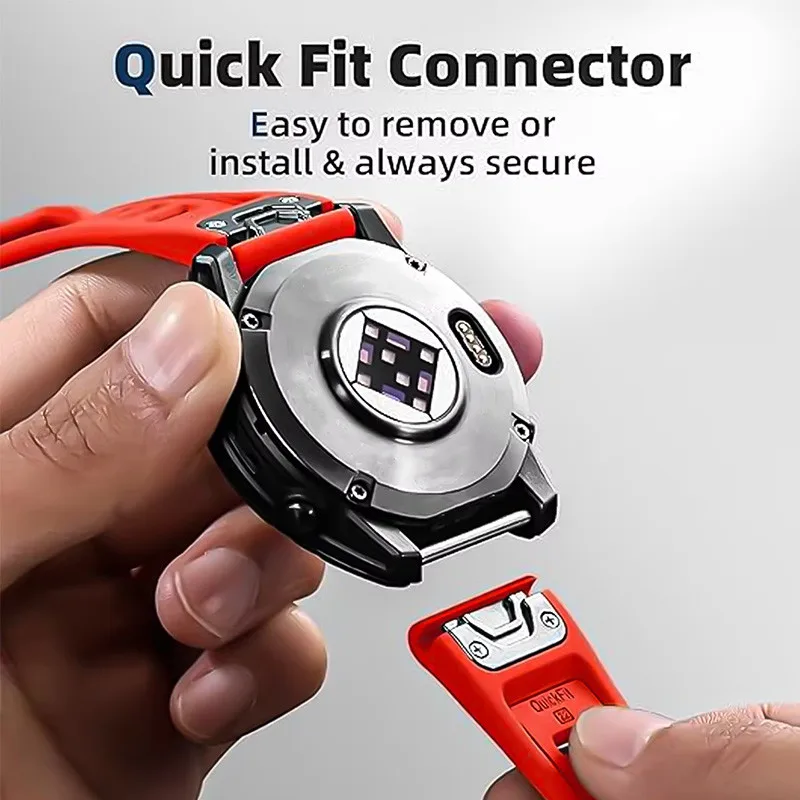 Quick Fit 22mm 26mm Silikonarmband für Garmin Fenix 8 51mm 47mm Fenix 7 7X 6 6X Pro/Epix Pro Gen 2/Fenix 5 5X Fenix 3 Band – Detail 3