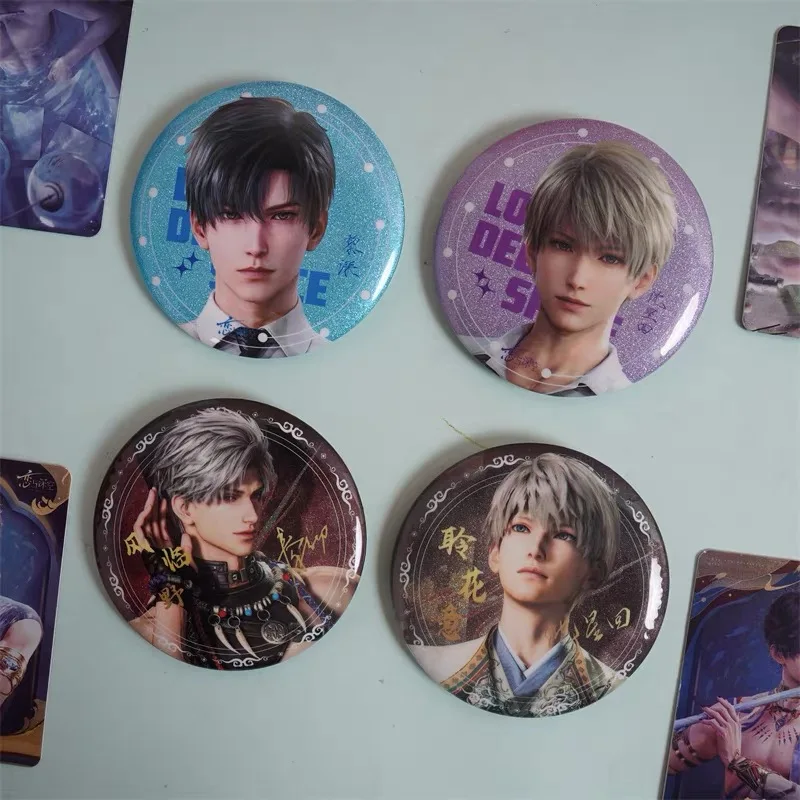 Vendita calda Love And Deep Space Blind Box 75mm Doppio flash Badge Blind Draw Bag Guzi Anime Regalo periferico