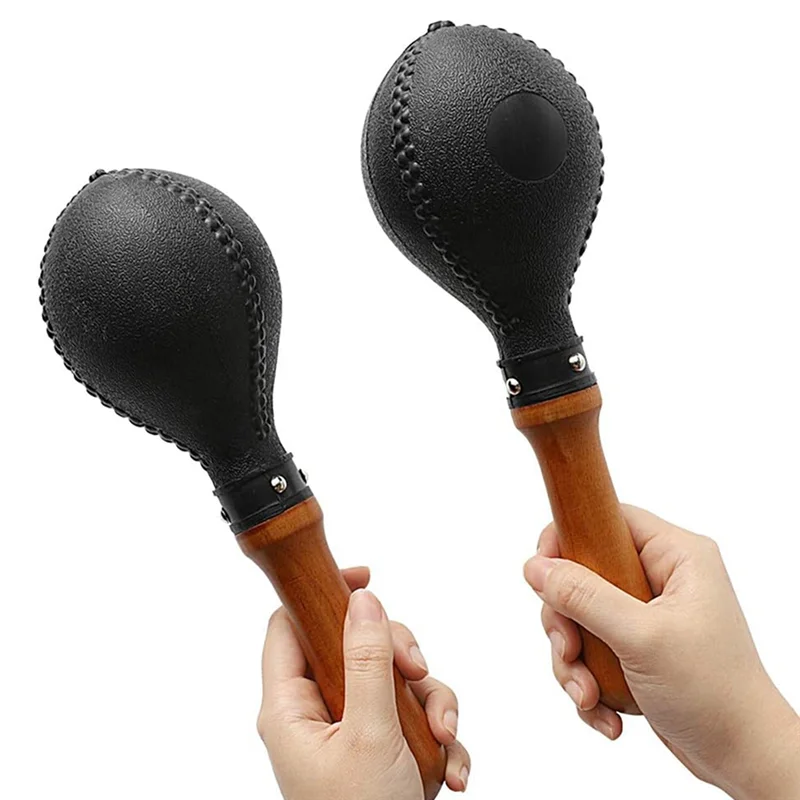 Percussion Maracas Pair Of Shakers Rattles Sand Hammer Percussion Instrument with ABS Plastic Shells and Wooden Handles