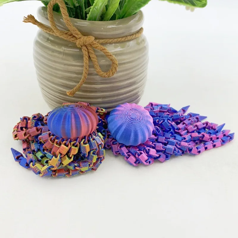 3D Realistic Jellyfish Sculpture Articulated Deformable Animal Figure Home Decor Kids Toy Stress Relief SpiralOctopusSensoryTool