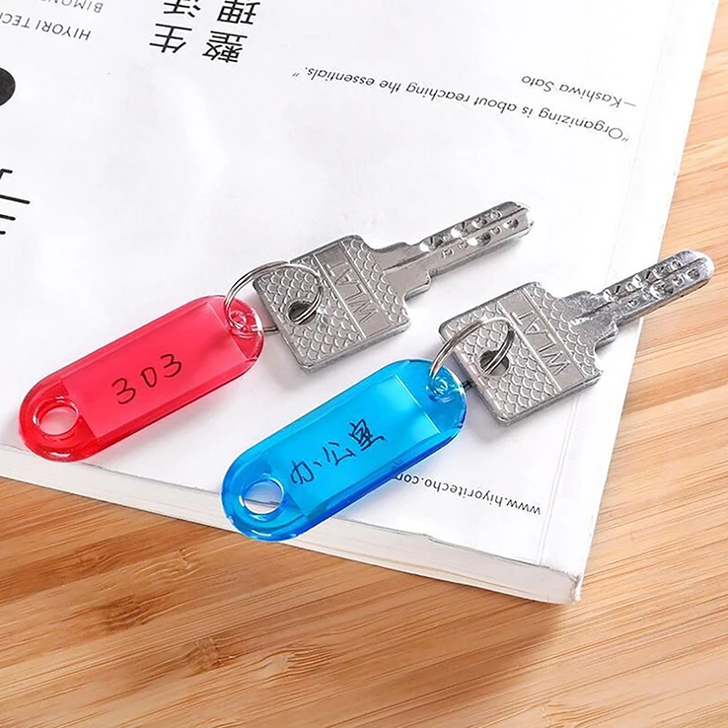 10 Stück/Set Kristallklare Plastik-Schlüsselanhänger mit geteiltem Ring, Etikett und doppelseitigem Sichtfenster für DIY-Schlüsselanhänger-Bastelset – Detail 8