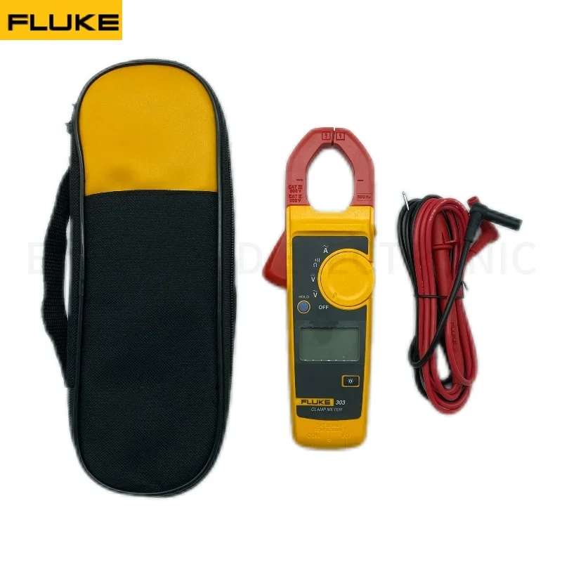 FLUKE 303 With Soft Case Digital Clamp Meter Multimeter AC 600A Backlight Display