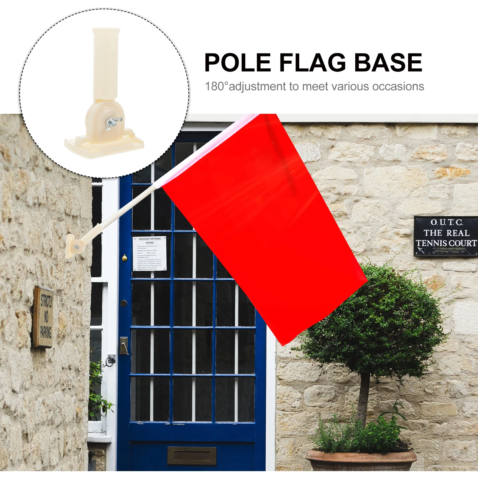 

2Pcs Flag Pole Holder Wall Mounted Heavy Duty Flagpole Support Bracket 180 Degree Adjustable for Street Lamp Garden Backyard