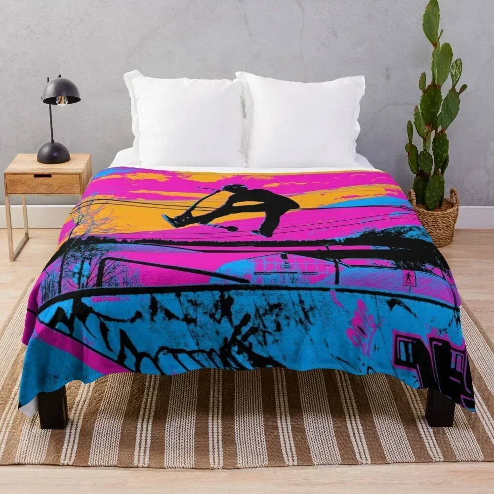 

Let's Fly! - Stunt Scooter Throw Blanket Warm Flannel Blanket for Couch Chair Bedroom