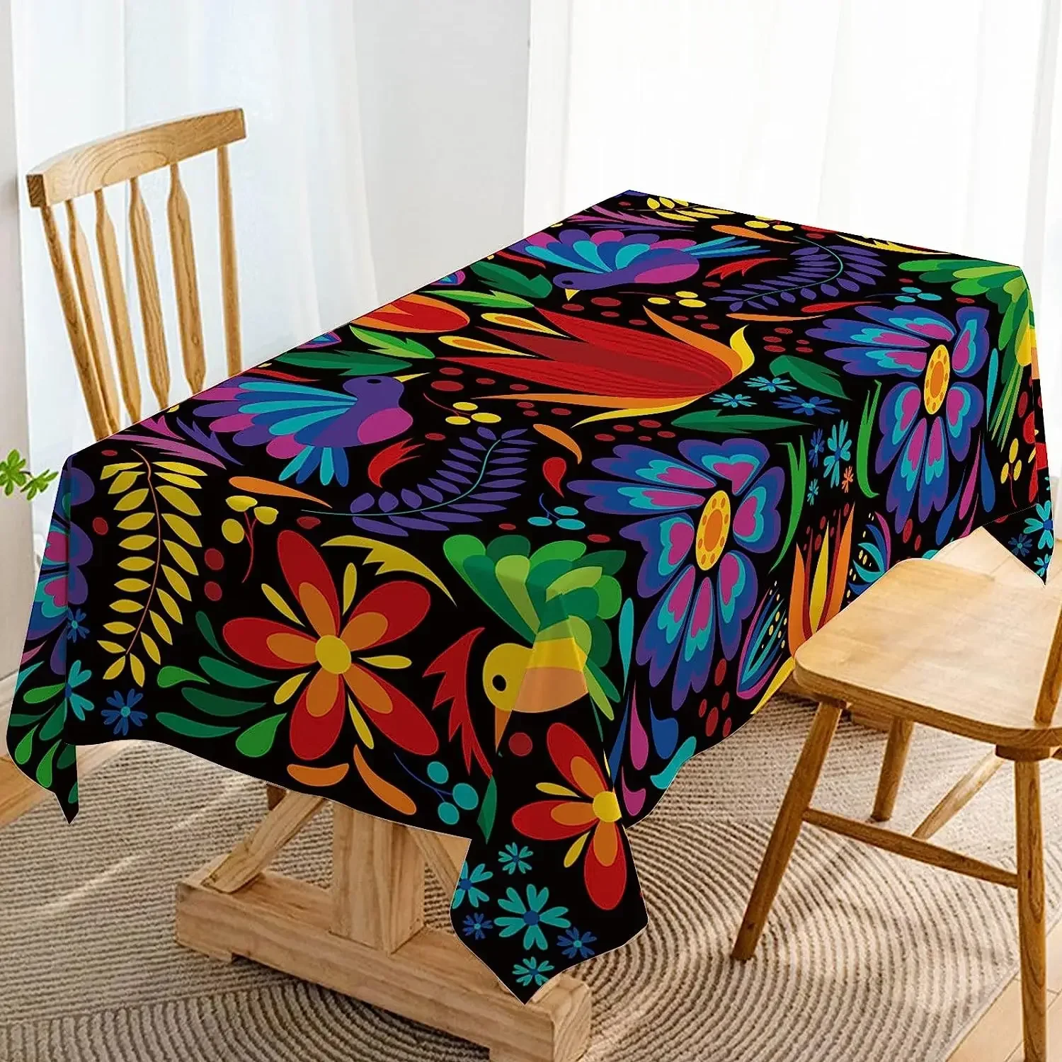 Mexico Dia De Los Muertos Rectangle Tablecloth Kitchen Dining Table Decor Reusable Waterproof Table Covers Halloween Party