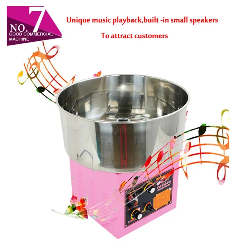 Máquina comercial do algodão dos doces, fabricante do fio dental dos doces, máquina do Marshmallow com função da música, elétrica, gás, 220V opcional, 1.05kW, 1Pc