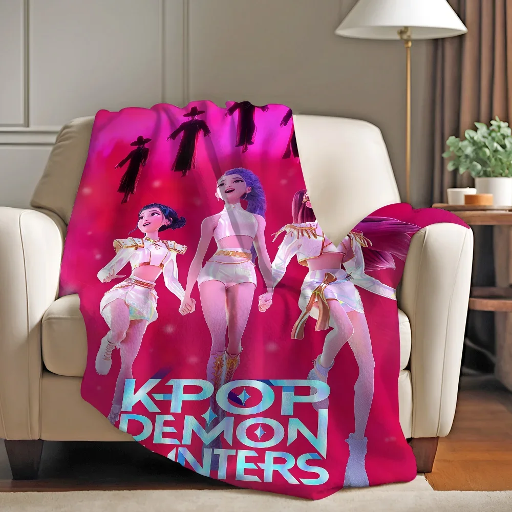 

KPop Inspired Demon Hunters Throw Blanket Soft Warm Perfect for Bedroom Living Room Sofa Bed Office Travel Camping