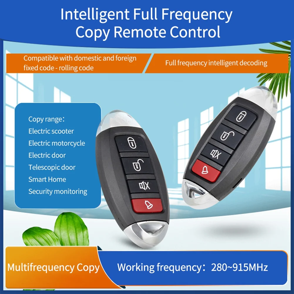 A57G-New フル周波数 280-915MHZ 強化コピーリモコンガレージドアバリア電気自動車ローリングシャッターブラック