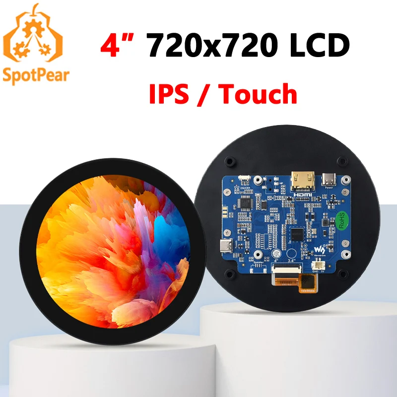 

4inch Round Touch Display 720x720 IPS LCD For Raspberry Pi