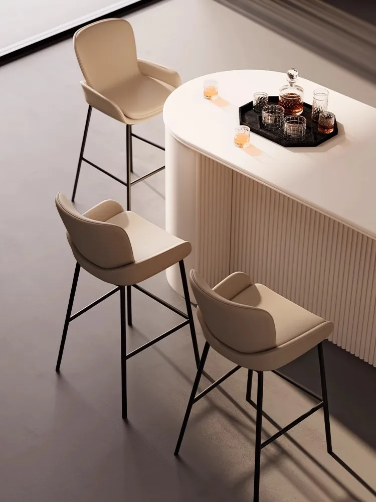Italian bar chair Home island high stool Designer light luxury high-end bar front desk high chair