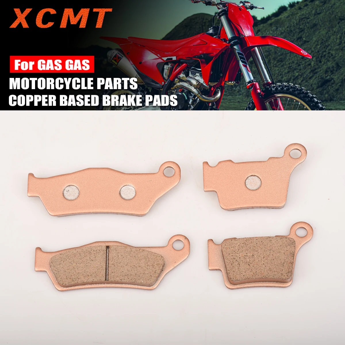 Off-Road Motorcycle For GASGAS EC 250 300 350 MC 85 125 250 350 450 2021-2023 Front and Rear Copper Based Sintered Brake Pads