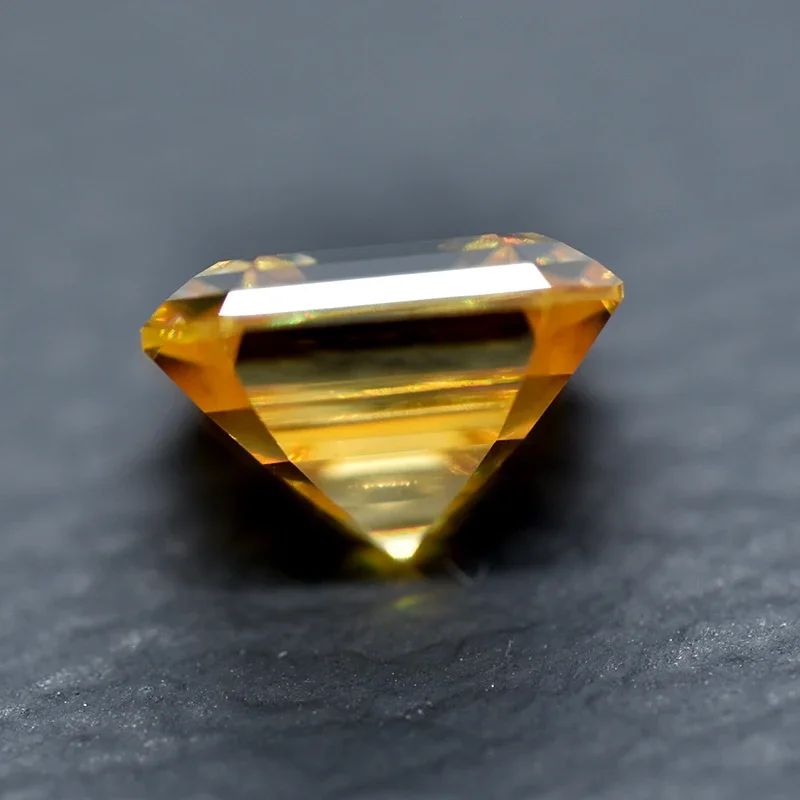 Moissanit-Stein, Asscher-Schliff, Champagnerfarbe, VVS1, DIY-Ring, Halskette, Hauptmaterialien, bestandenem Diamanttester mit Zertifikat – Detail 3