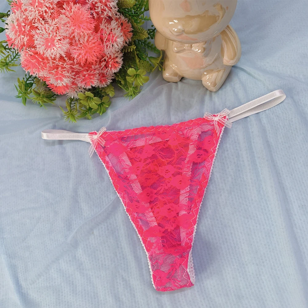 Damesondergoed G-string Kant Mooi nylon slipje met lage taille Doorzichtige sexy lingerie 1-delige katoenen binnenvoering
