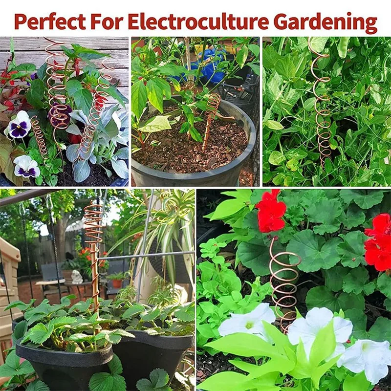 99.9% Pure Copper For Electro Culture Gardening Copper Wire With 6 Stake Fit For Growing Garden Plants And Vegetables