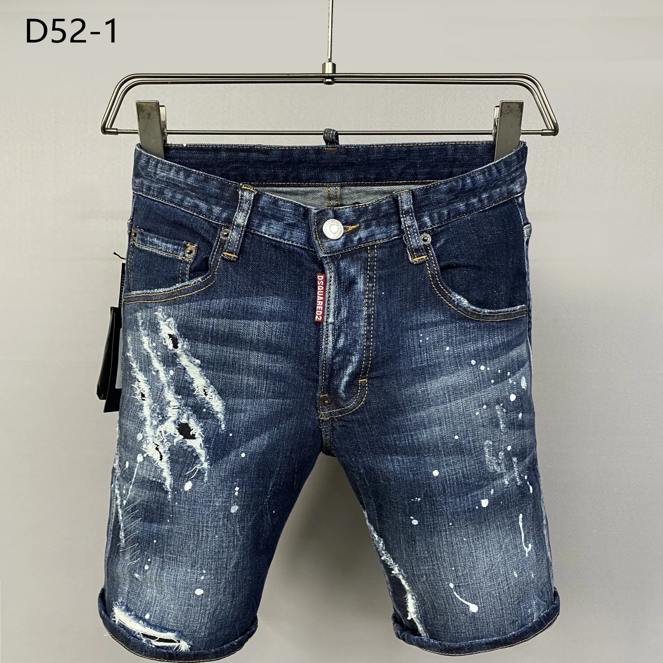 

Street Sle Ripped Patch D2 Jeans Men's fiti Trendy Vintage Personali Youth ort Pants Breathable Comfortable Fit Jeans