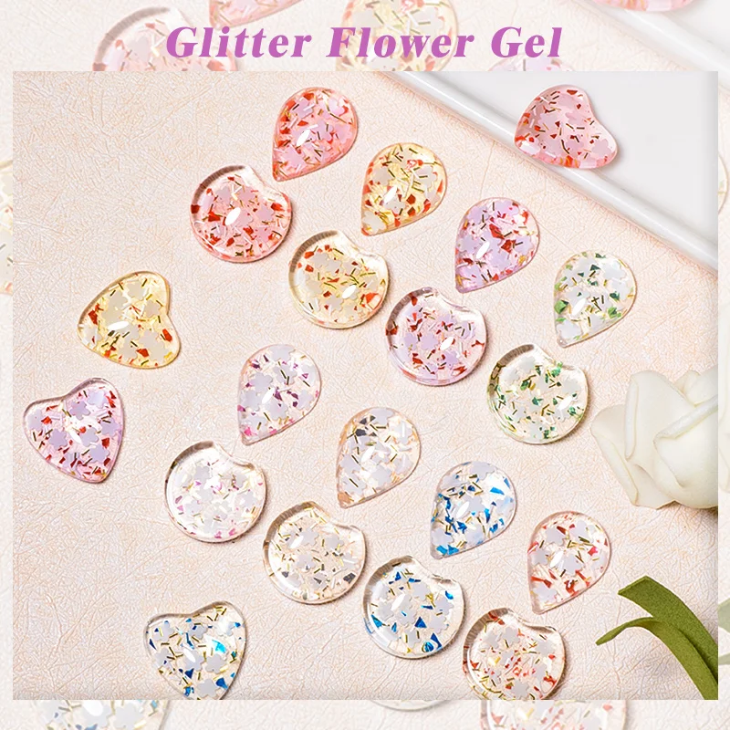 MEET ACROSS 8 Pçs/set Flor Seca Gel Unha Polonês Glitter Flor Natural Fada Série Soak Off UV Gel DIY Pintura Nail Art Kit