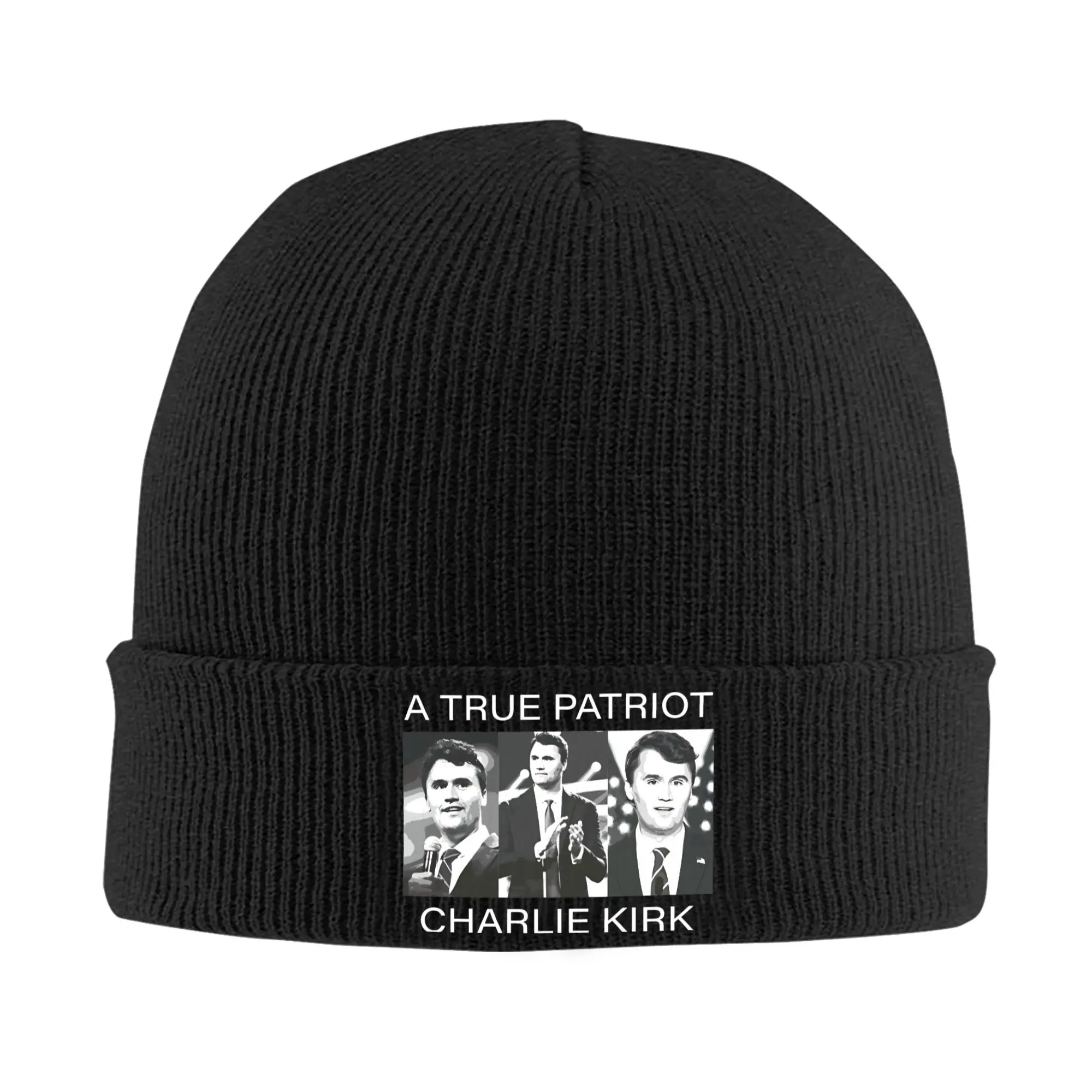 

A True Patriot Charlie Kirk Vintage Knit Hat Street Caps Men Women Unisex Kpop Beanie Hats Autumn Design Head Wrap Bonnet Hats