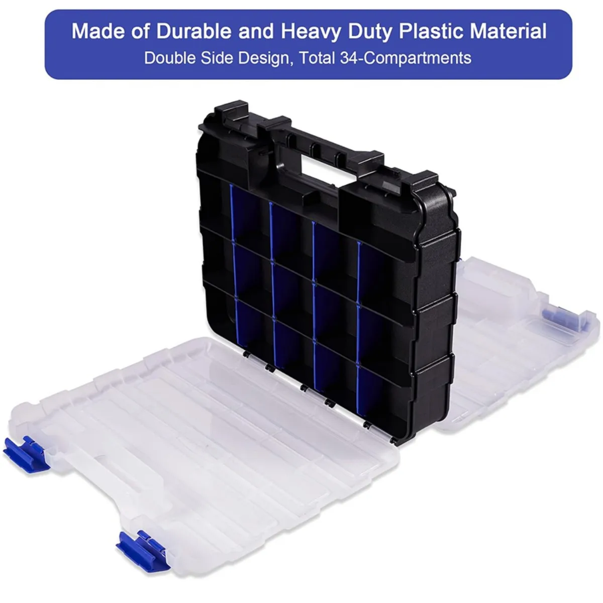 Organizer durevole a 32 scomparti con coperchio ribaltabile trasparente Ideale per viti e pulsanti Accessori fai-da-te Riparazione automatica e parte elettronica