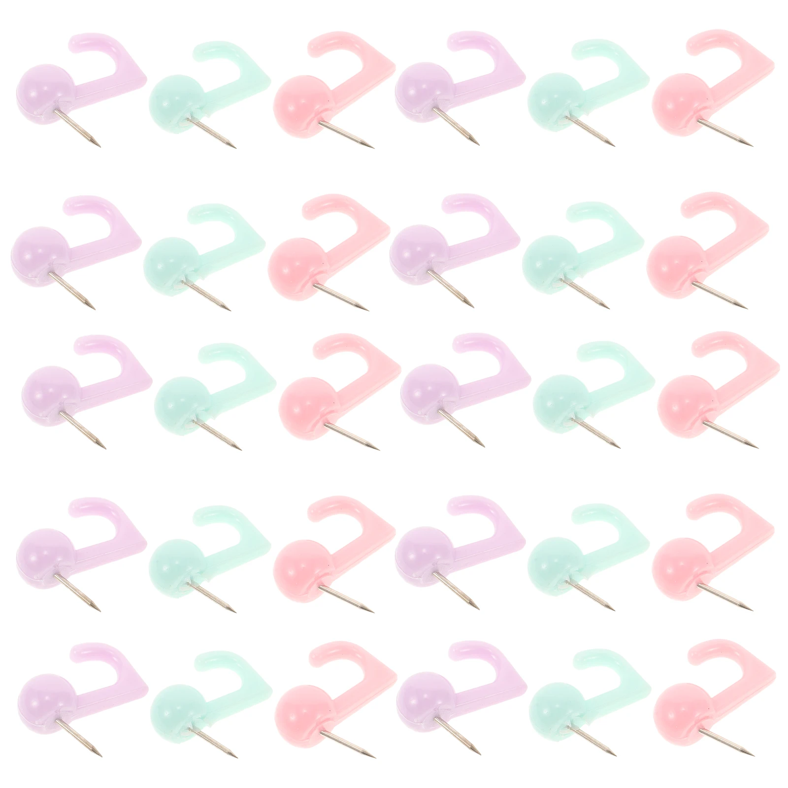 

50pcs Hook Thumb Push For Cork Board Tacks Corkboard Pins Heavy Duty Steel Wire Office Cork Board Pins Wall Hanging Tools