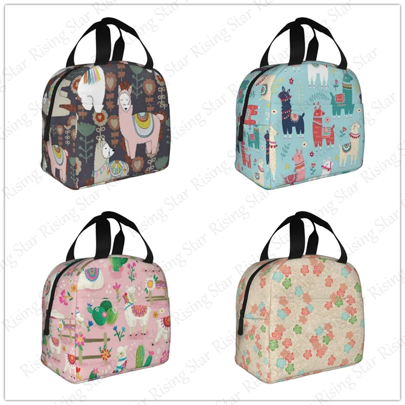 Alpaca cartoon animal dog Lunch bag insulated lunch box bag students office workers carry lunchs box bag insulated Lunch Pack