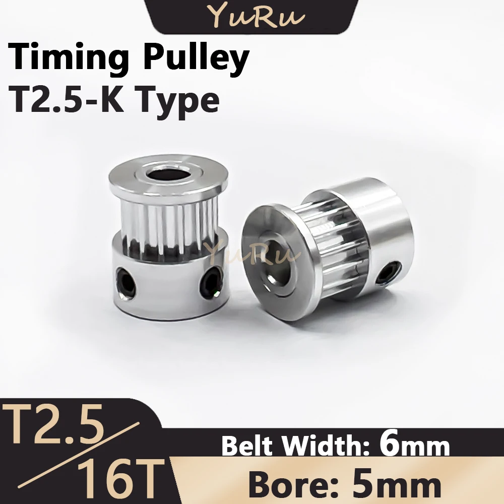 

T2.5 16Teeth Timing Pulley Bore 5mm Belt Width 6mm Tensioning Wheel 16T T2.5 Synchronous Pulley 3D Printer Parts