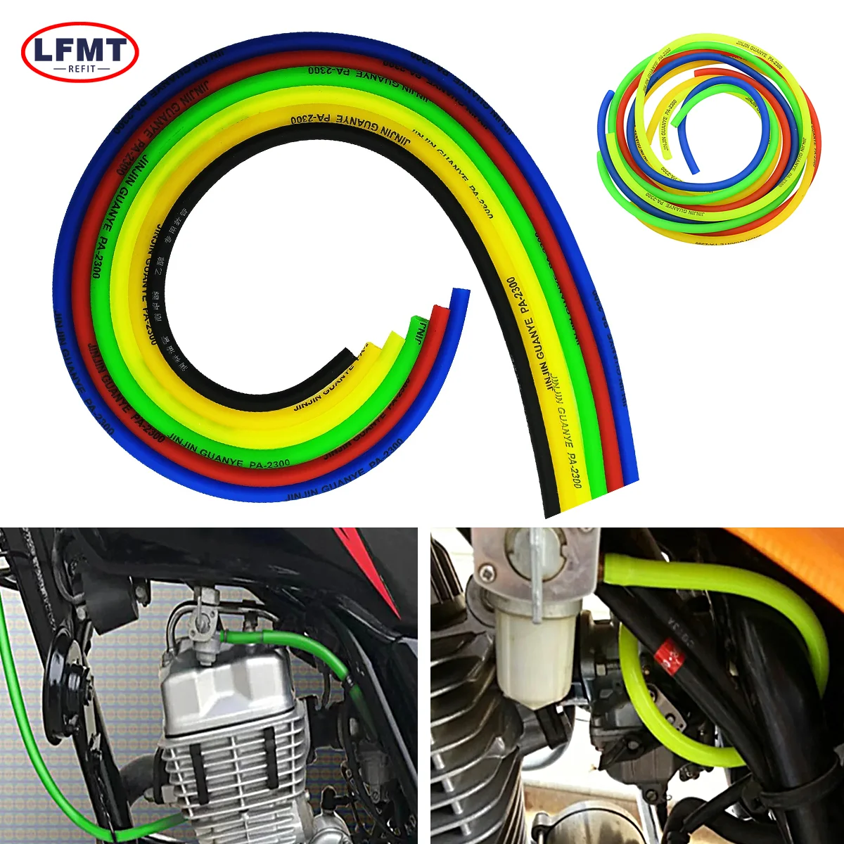 

5M Motorcycle Fuel Filter Motorbike Dirt Hose Line Petrol Pipe Fuel Gas Oil Tube Cafe Racer Colorful Universal Motorcycle Parts