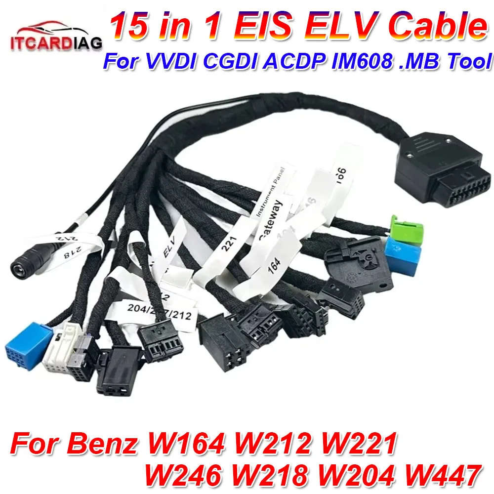 2025 Origional 15 in 1 EIS ELV Gateway Test Cable Platform Lines for Benz W164 W212 W221 W166 W246 W218 W204 W197 W447 W172
