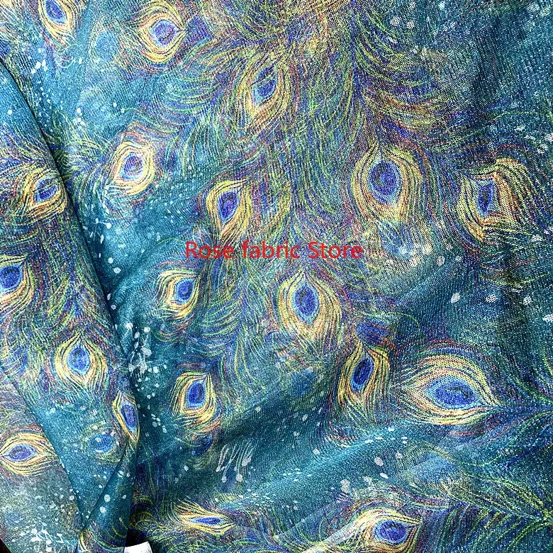 Tessuto di pizzo piuma di pavone glitterato pizzo di tulle di piume dorate per abito da sposa da sposa abito da ragazza decorazione per feste 1 metro