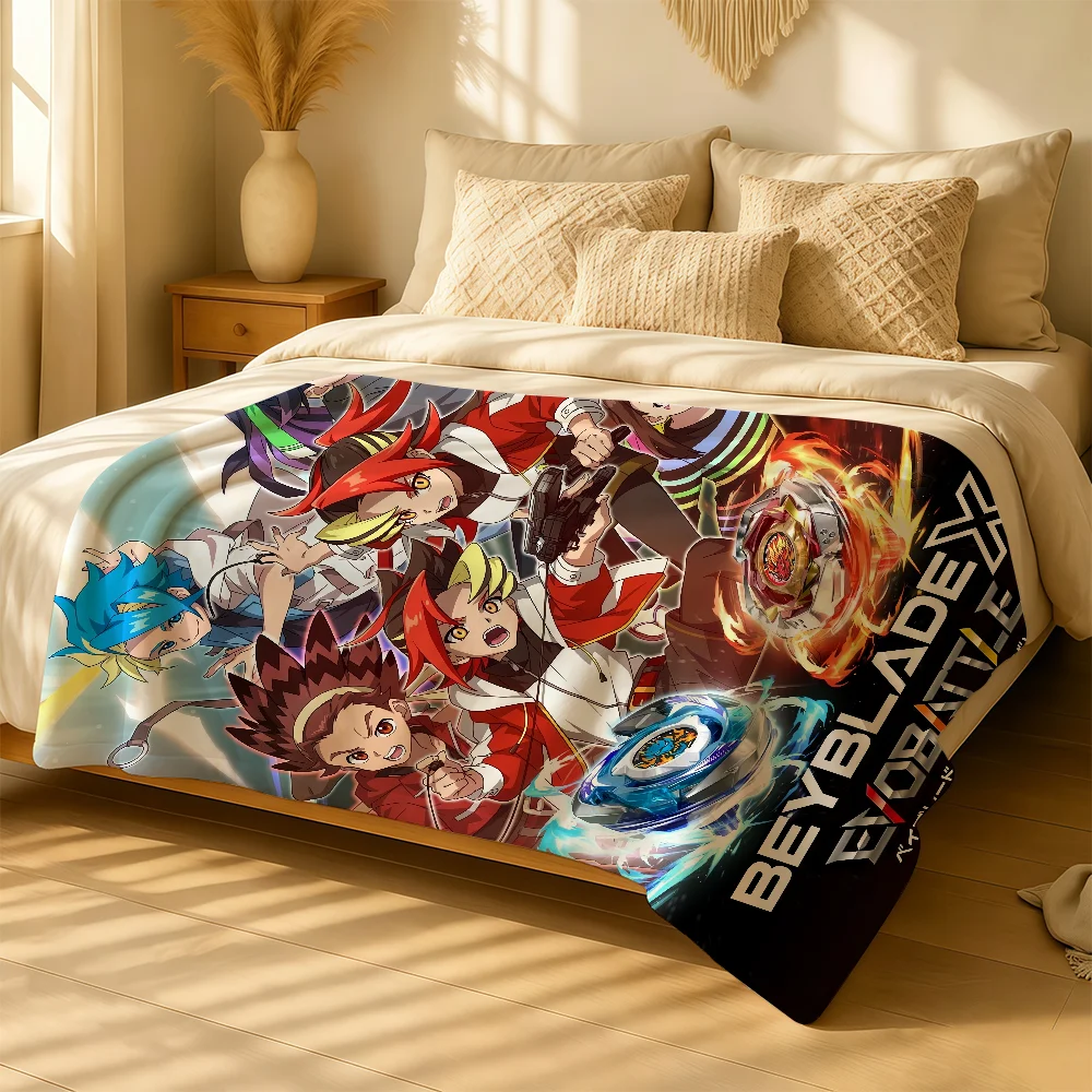 Anime B-Beyblade X Blanket For Soft Warm Knee For Bedroom Living Room Bed Sofa Camping Picnic Office Gift Throw