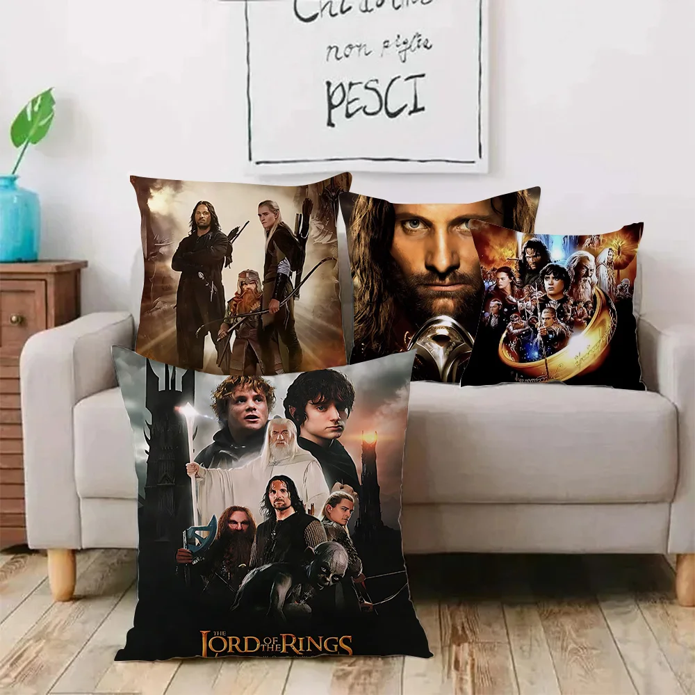 The L-Lords of the R-Rings Pillow Covers Cartoon Sofa Decorative Home Double-sided Printing Short Plush Cute Cushion Cover