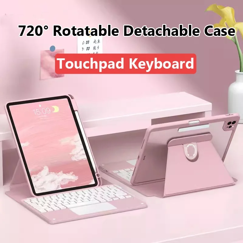 Rotating Touchpad Keyboard Case for IPad Air 5 Air 4 10.9 10th Pro 11 2022 21 20 18y Air 2 1 10.2 9th 8th 7 5th 6 9.7 Pen Slot