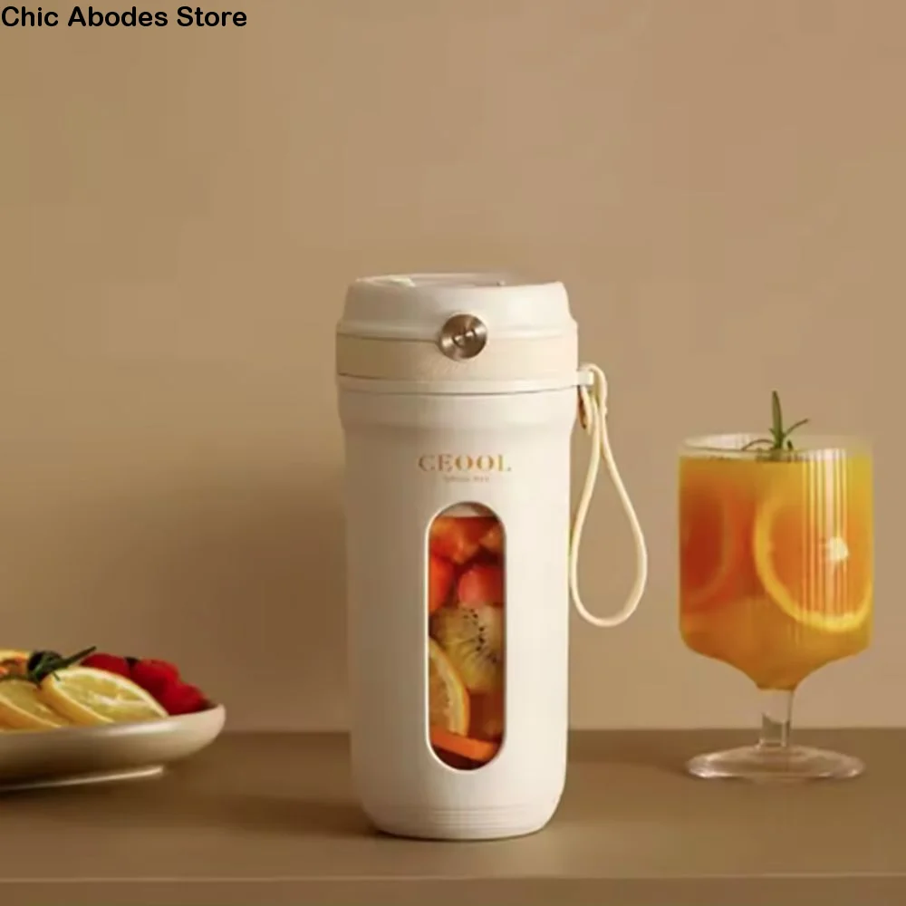 

4/10 Blades Fruit Blender Cup with Detachable Straw USB Rechargeable Electric Juicer Cup Mini 350ML Ice Crusher Vegetable