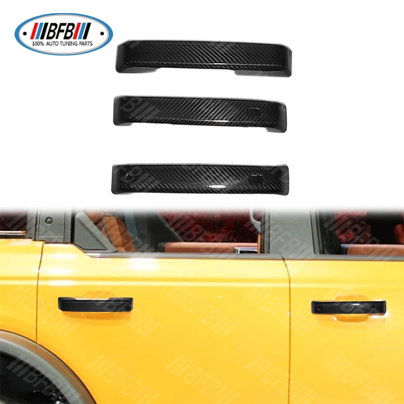 

For 2023+ Bronco F150 Dry Carbon Fiber Exterior Door Handle Glove Decorative Trim