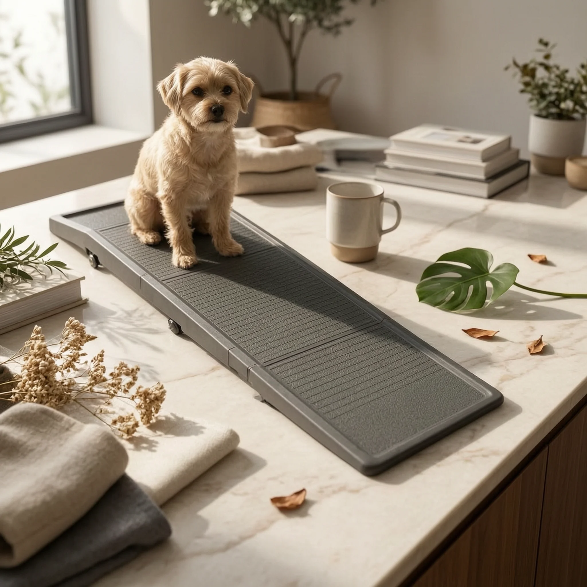 犬用カーランプ-テクスチャード加工-ポータブル-ドッグランプ-洗濯可能-軽量-高齢犬、suv、ロードトリップに最適