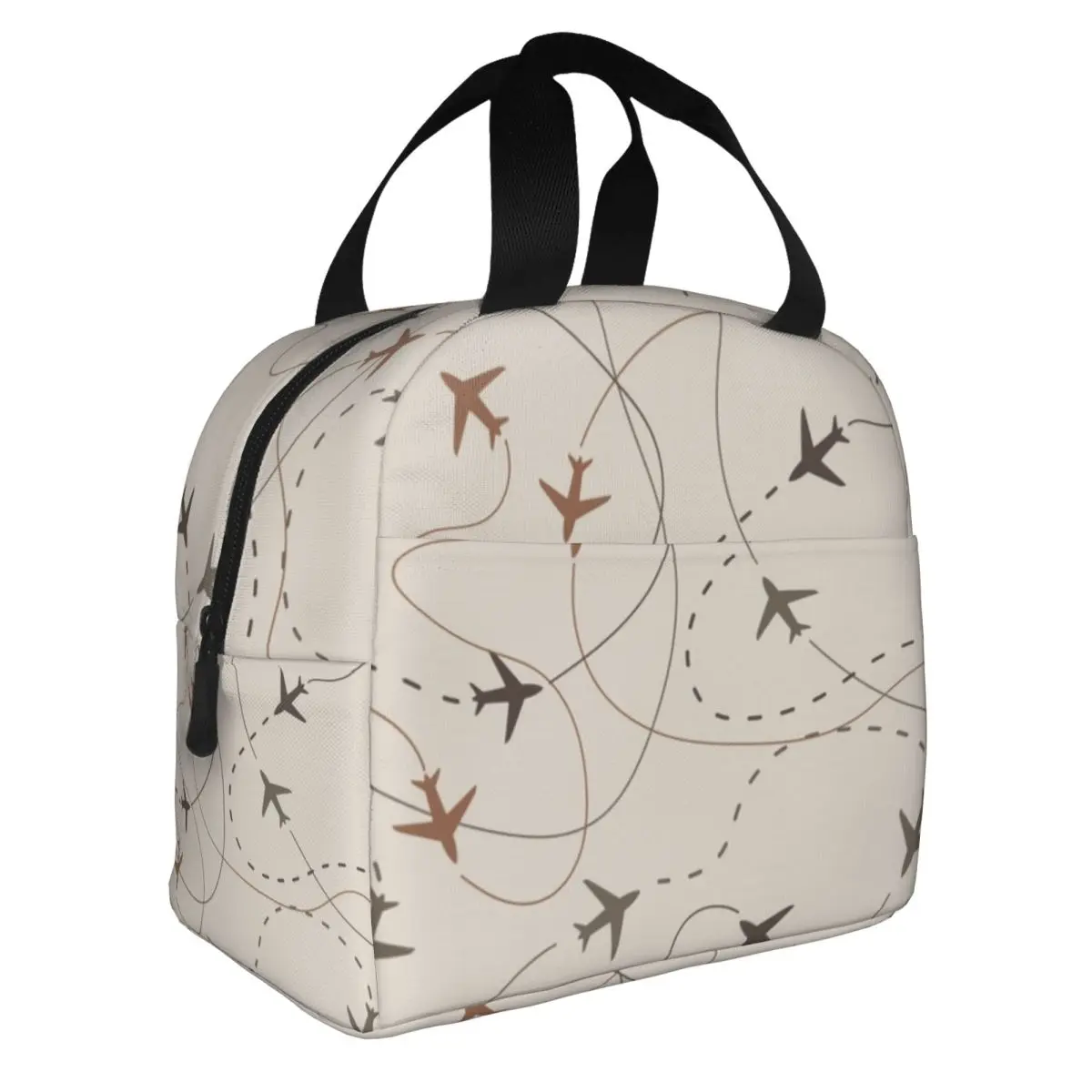 Pilot Aircraft Night Flight Routes Insulated Lunch Bag for Women Portable Air Traffic Controllers Cooler Thermal Bento Box