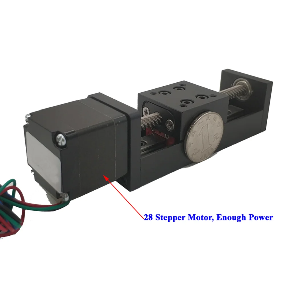 Guía de riel lineal para impresora 3D, Mini Motor paso a paso, actuador lineal de 50-100mm, mesa deslizante de carrera y Motor paso a paso Nema11 de 28mm