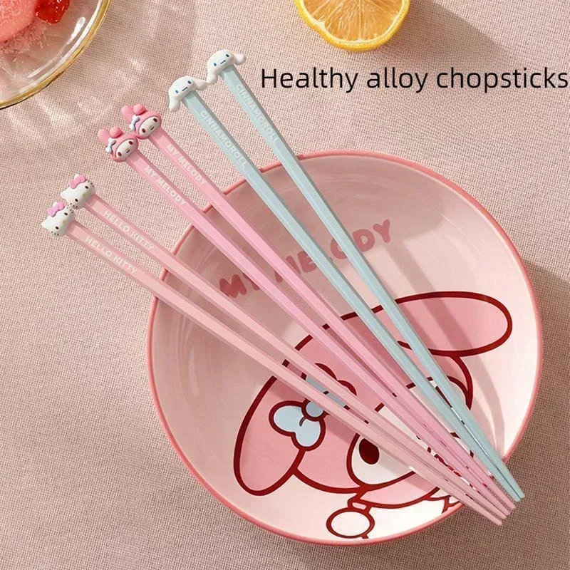 Hello Kitty cartoon household chopsticks non-slip, high temperature resistant, non-fading, non-mold, Kawaii kitchen supplies