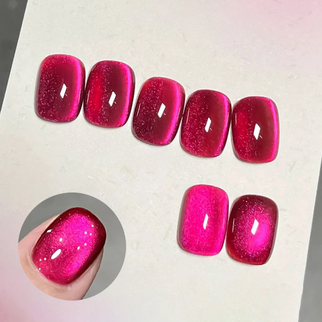

1pcs SHAKA Autumn Red Heart Dragon Fruit Cat Eye Rose Red Dark Red Gel Nail Polish 2025 New Popular Luxury Whitening Nail Gel
