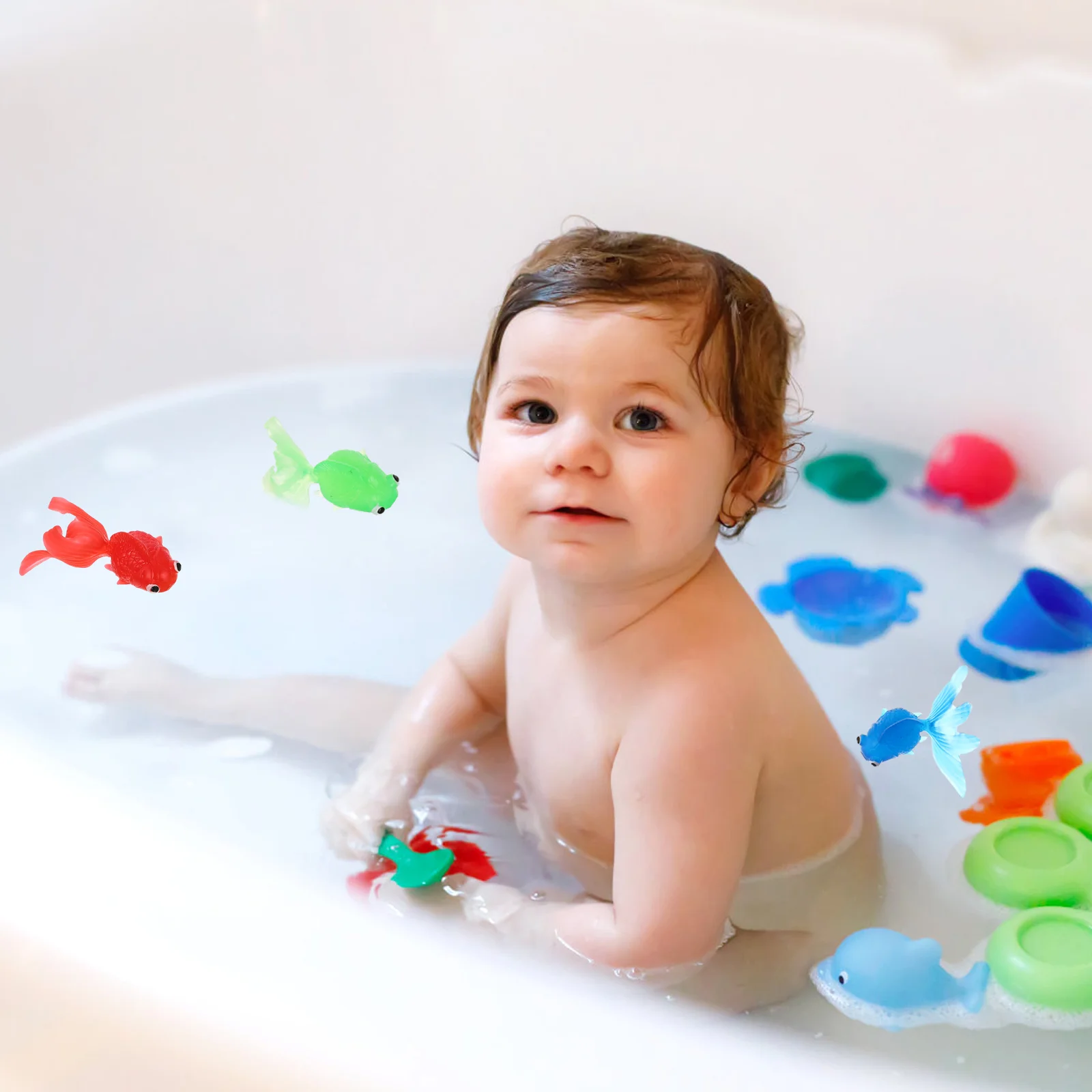 Toddler Toys Baby Soft Rubber Goldfish Suit Infant Bath Water Cartoon Fishing Take Bathtub Landing Essentials Child