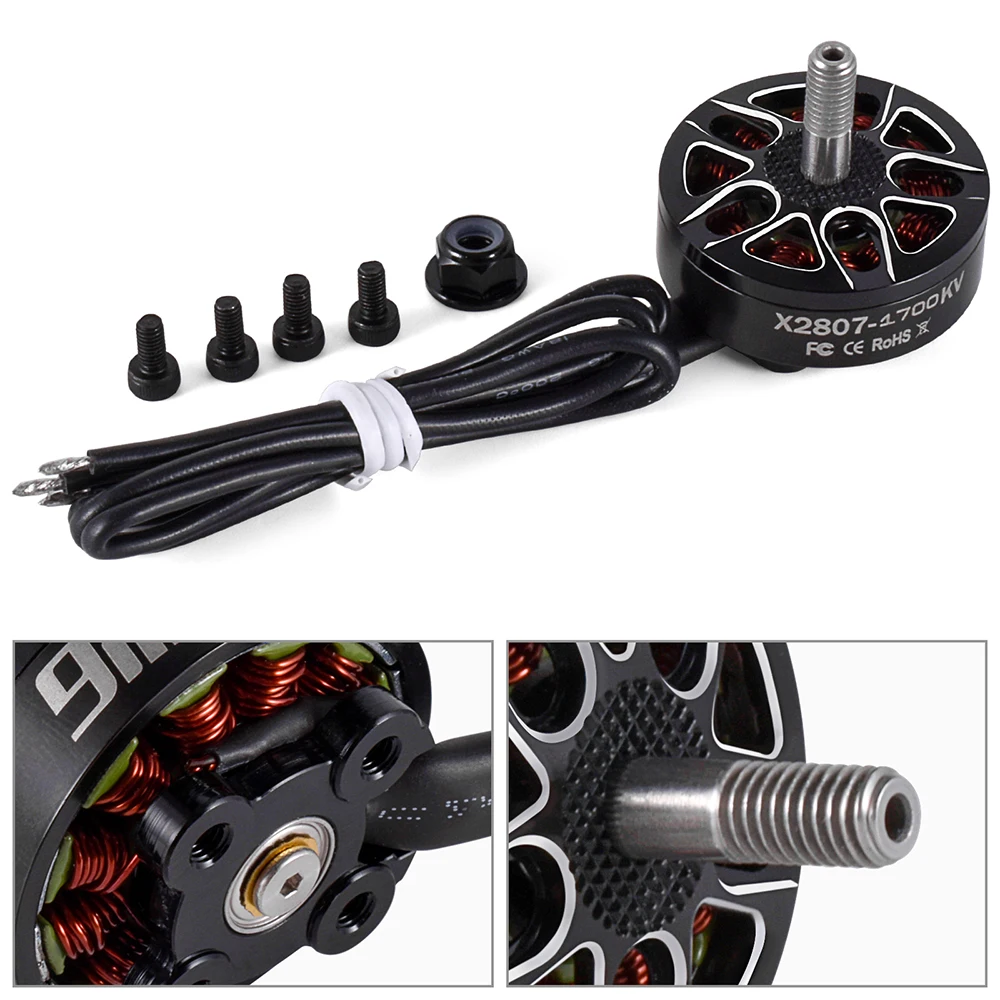 Brushless Motor 4pcs X2807 1300/1500/1700KV X2812 900KV 1115KV 2-6S 4mm Bearing Shaft for RC Multirotor FPV Racing Drone