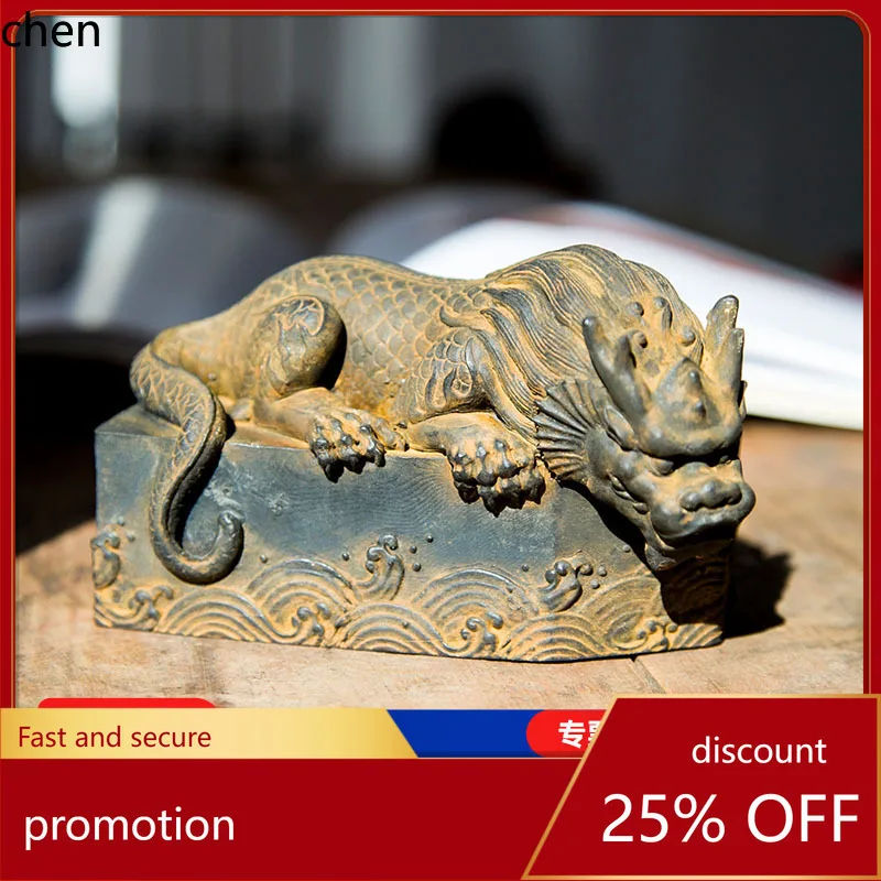 

H1 Water-Repellent Beast Home Tea Table Living Room Study Desktop Ornament Craft Resin Decoration for Attracting Wealth