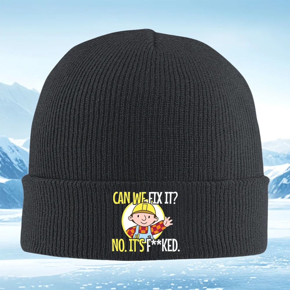 بوب ذا بيلدر، بدون إصلاح، خلفية سوداء للرجال والنساء للجنسين قبعة محبوكة قبعة صوفية شتوية حرارية دافئة لعيد الميلاد في الهواء الطلق C