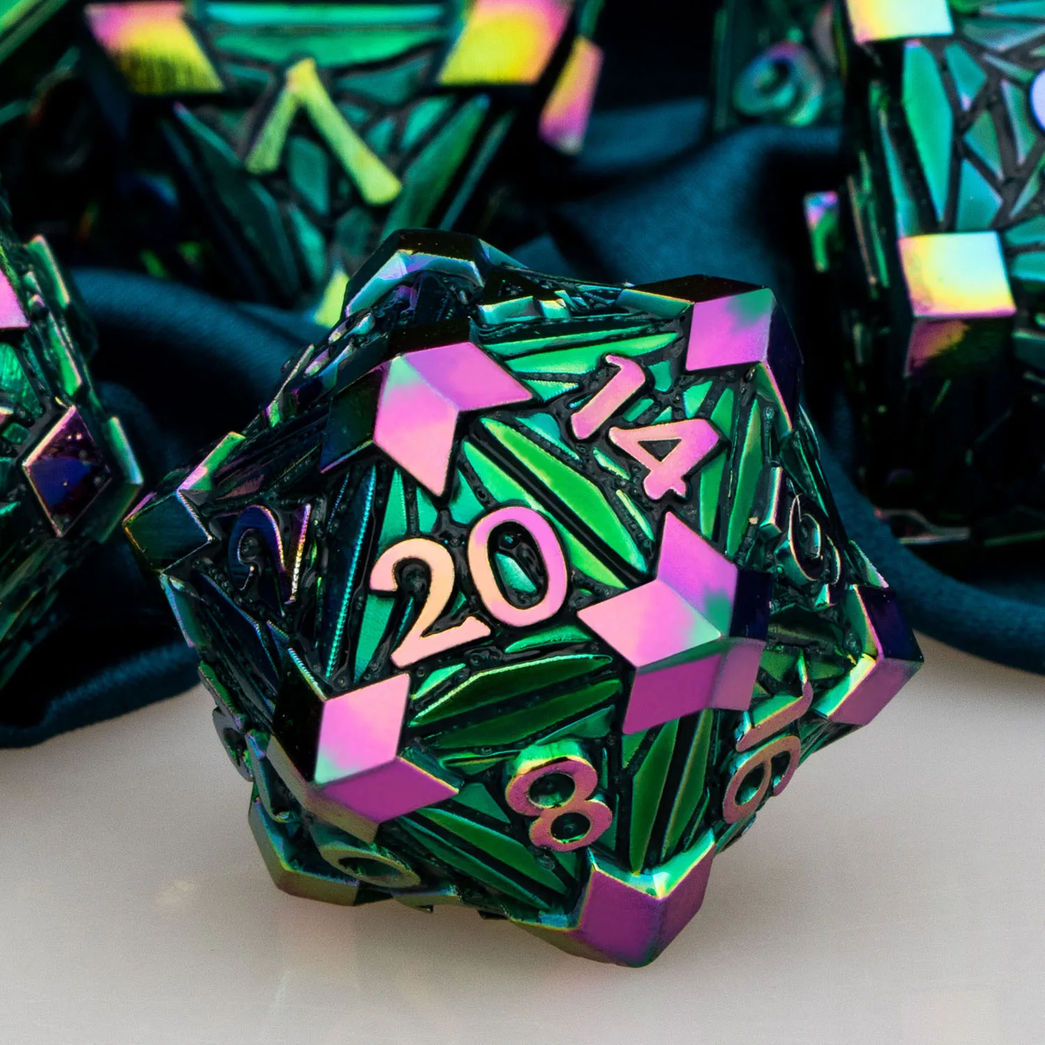 

7PCS Metal DND Dice Set D&D Gaming Dice Set for Dungeon and Dragon Table Role Playing Handmade D and D Dice D20 D12 D10 D8 D6 D4