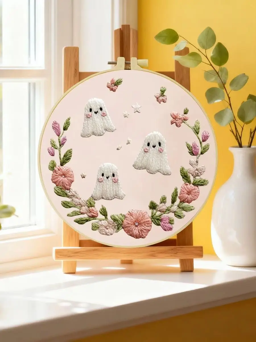 1 Stück 20X20CM/15X15CM 7,87/6,3 Zoll Elfen-Stickerei-Starter-Kit DIY-Kit DIY-Stickerei-Set Handarbeiten Heimdekorations-Set für Anfänger – Detail 6
