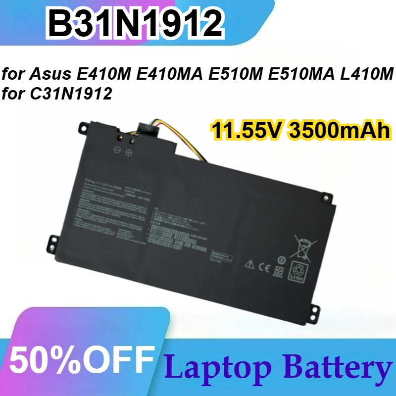 

B31N1912 Laptop Battery 11.55V 3500mAh for Asus E410M E410MA E510M E510MA L410M for C31N1912